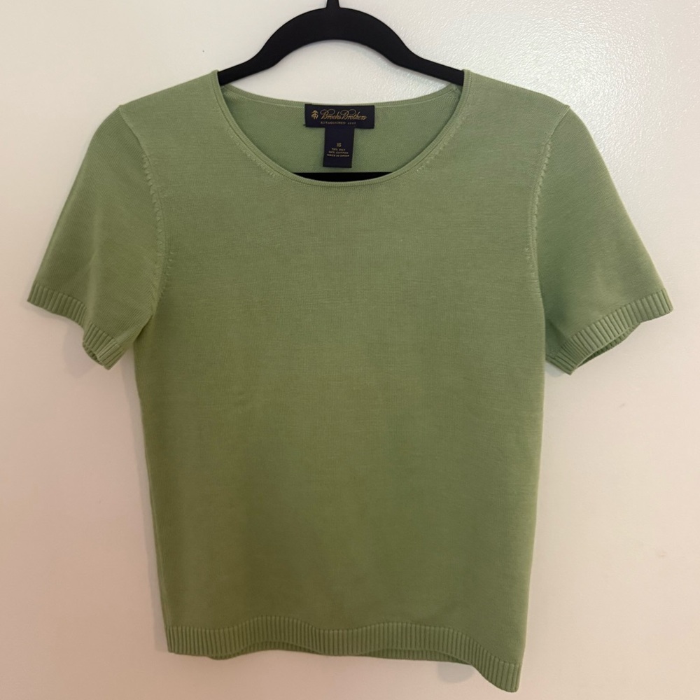 Brooks Brothers Light Green Short Sleeve Top